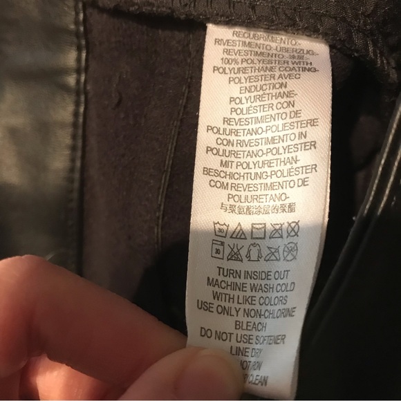 Free People Vegan Leather High Rise Long and Lean Pant in Black Size 26 - Picture 11 of 11